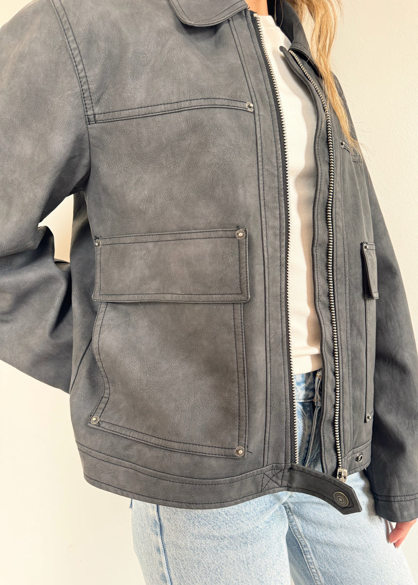 Free People Blair Vegan Leather Jacket Thr3e Clothing