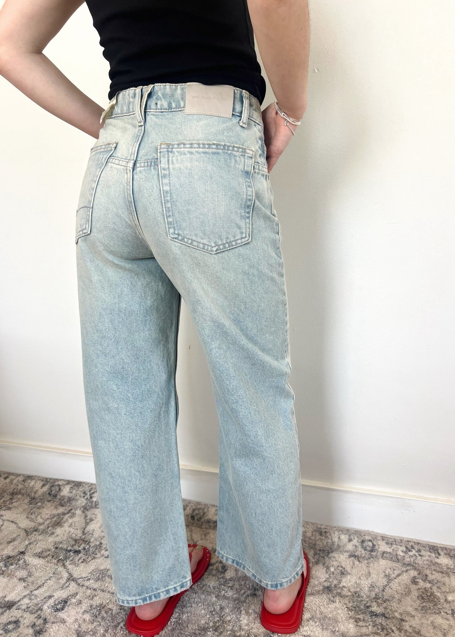 Free People Deep Trance Dropped Boyfriend Jean - BLEACHED OUT