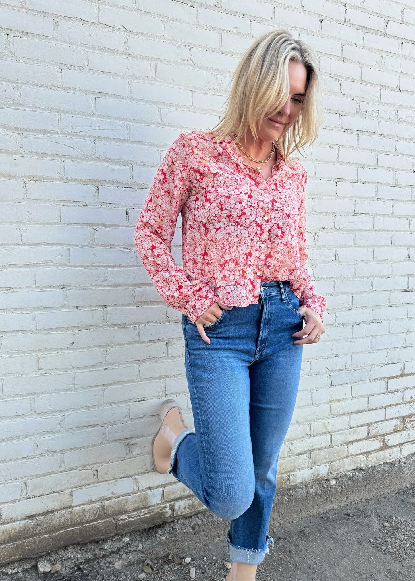 Z Supply Vivienne Floral Print Top