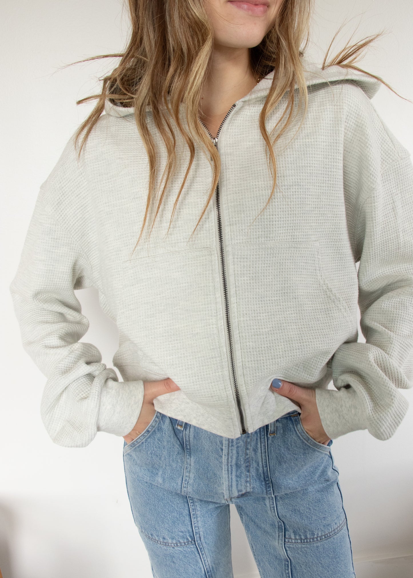 Brunette the Label Waffle Knit Full Zip