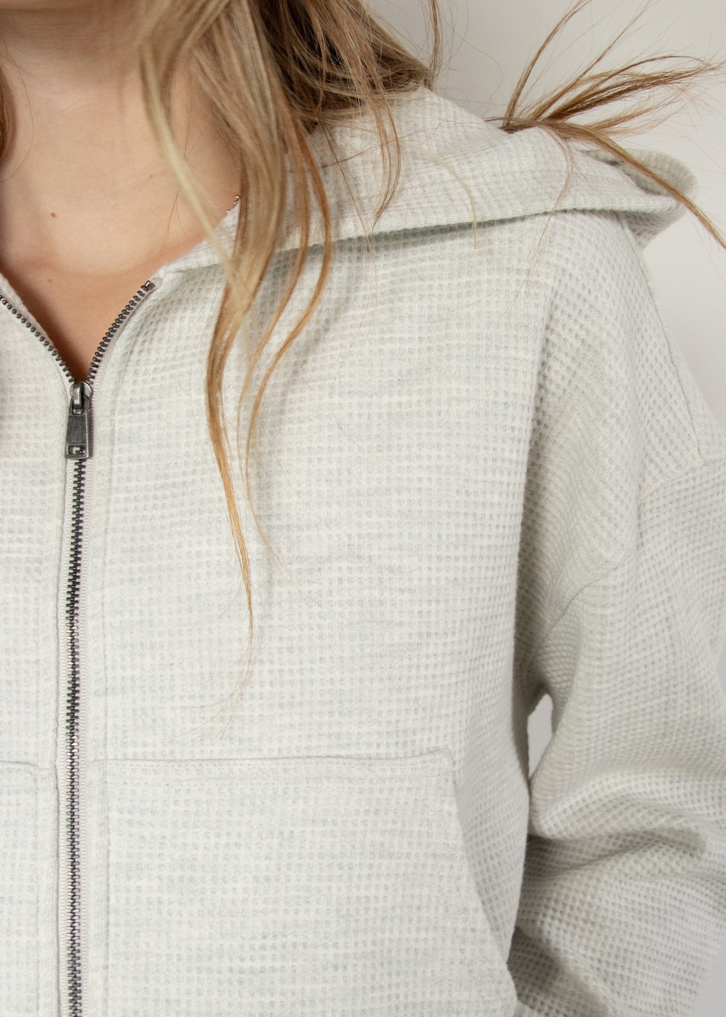 Brunette the Label Waffle Knit Full Zip