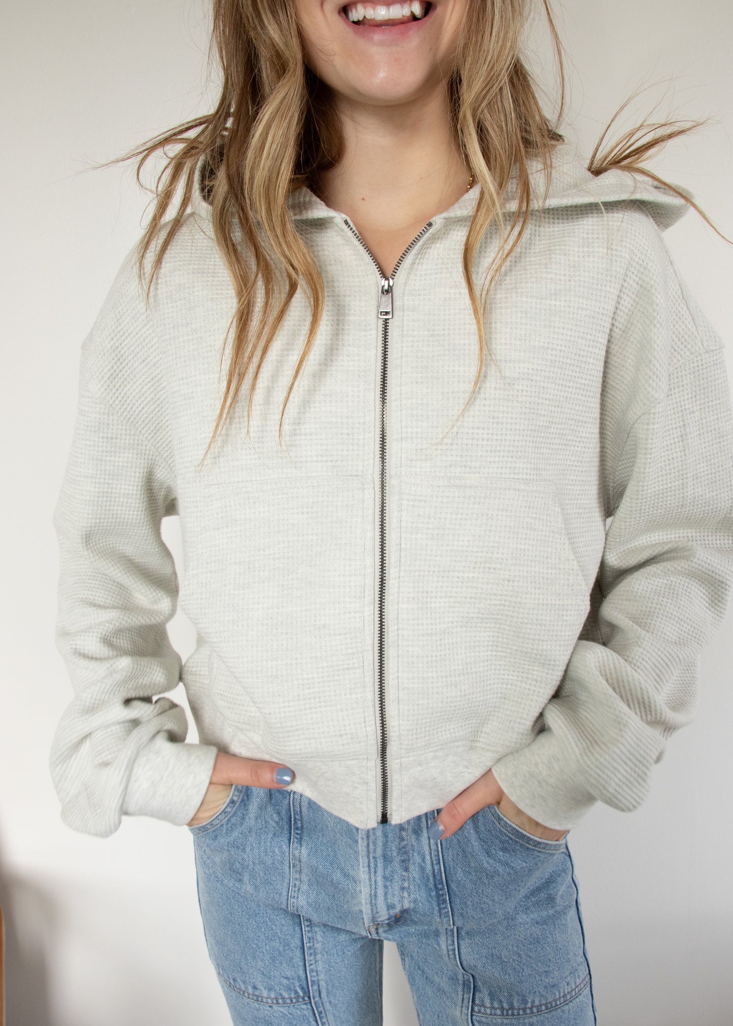 Brunette the Label Waffle Knit Full Zip