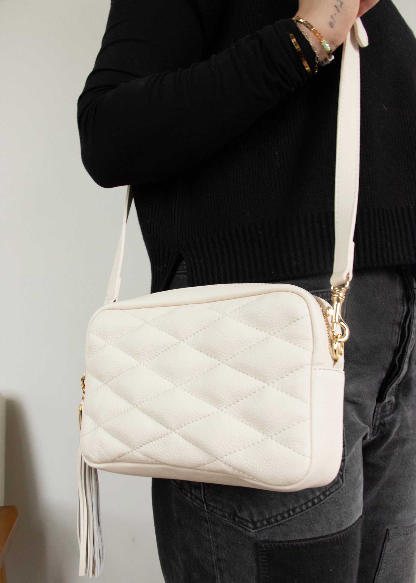 BRAVE Leather Sonnet Crossbody Bag - MARBLE NAPPA