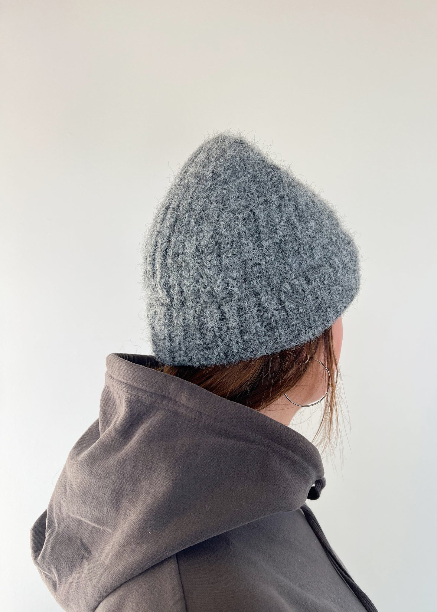 C'est Moi Ribbed Beanie Hat - HEATHER GREY