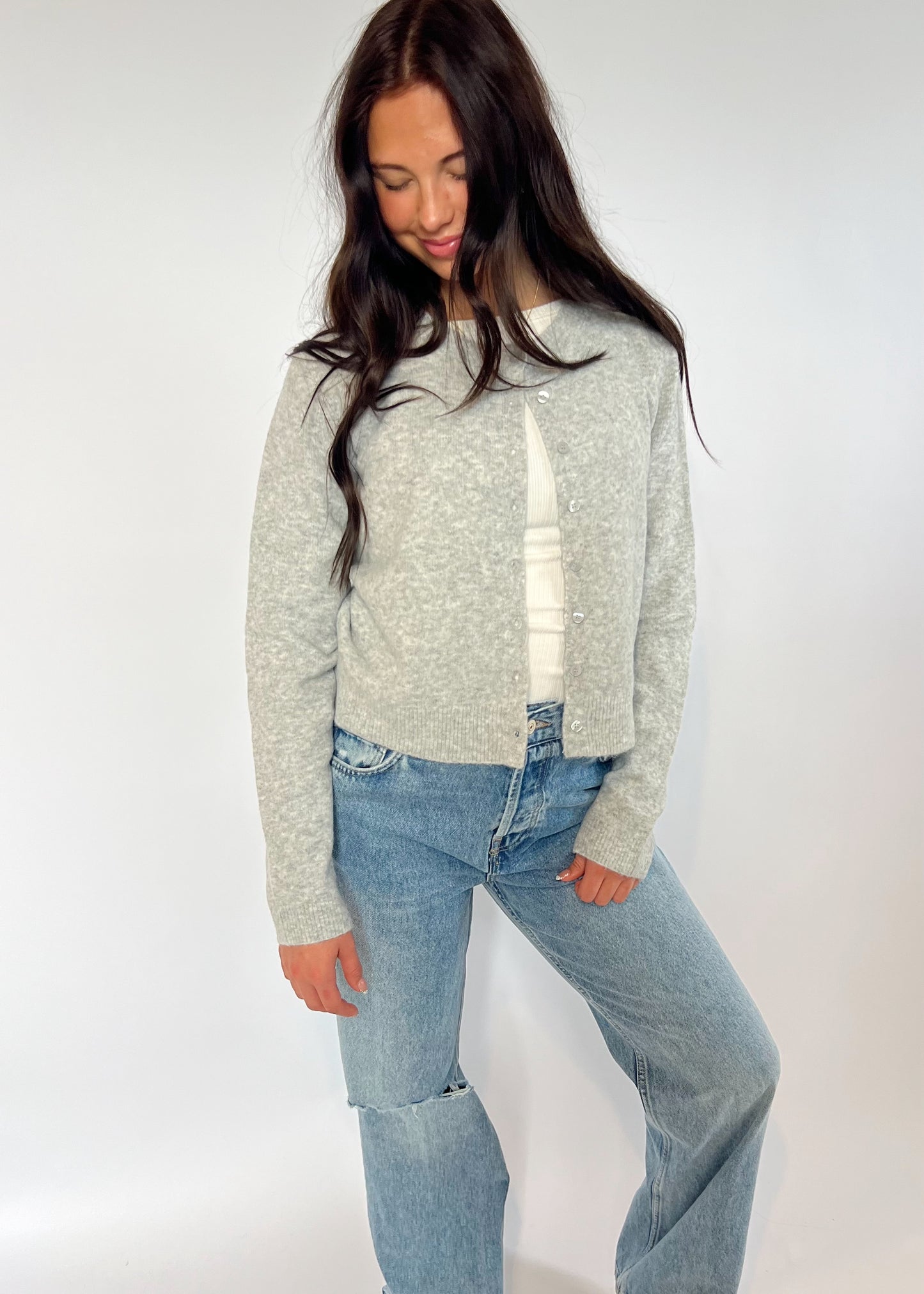 Z Supply Medina Cardigan - LIGHT HEATHER GREY