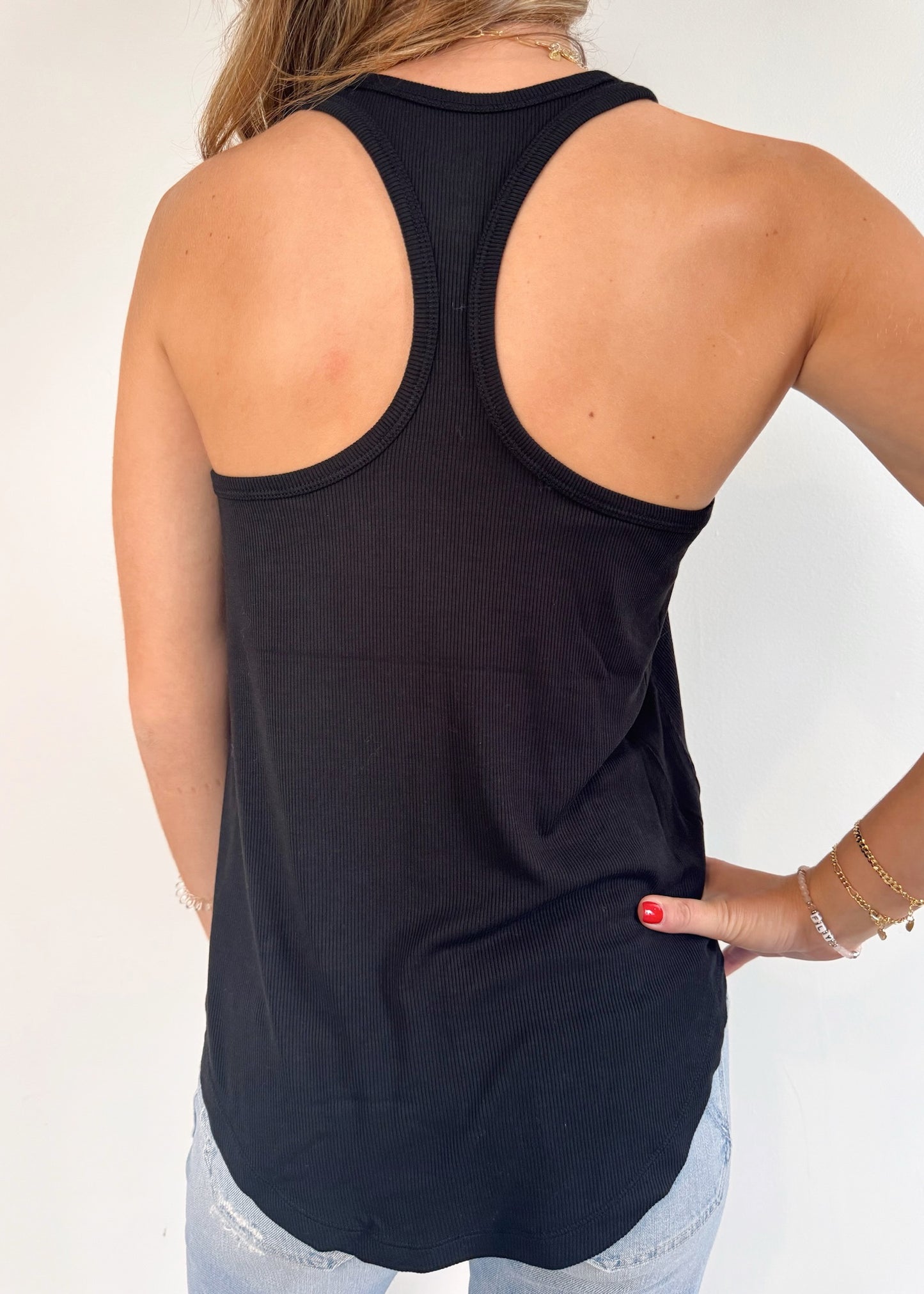 Z Supply Free Time Rib Tank - BLACK