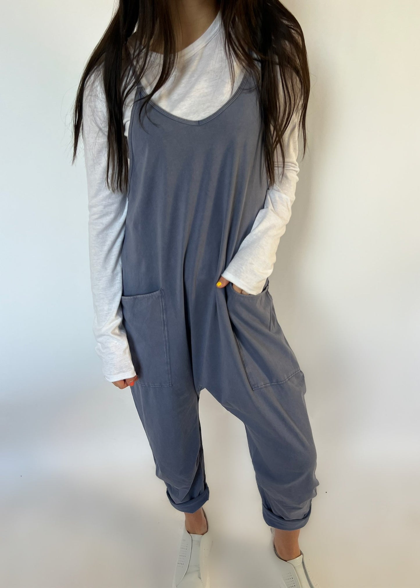 Free People Hot Shot Onesie - BLUE INDIGO