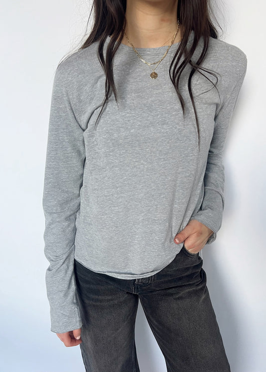 Free People Nova Longsleeve Tee - GREYHOUND