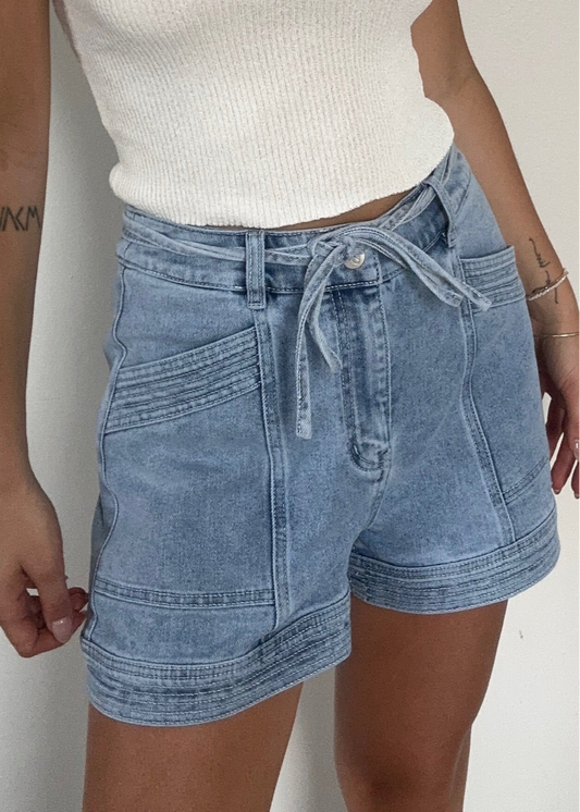Mink Pink Oliver Denim Panel Short