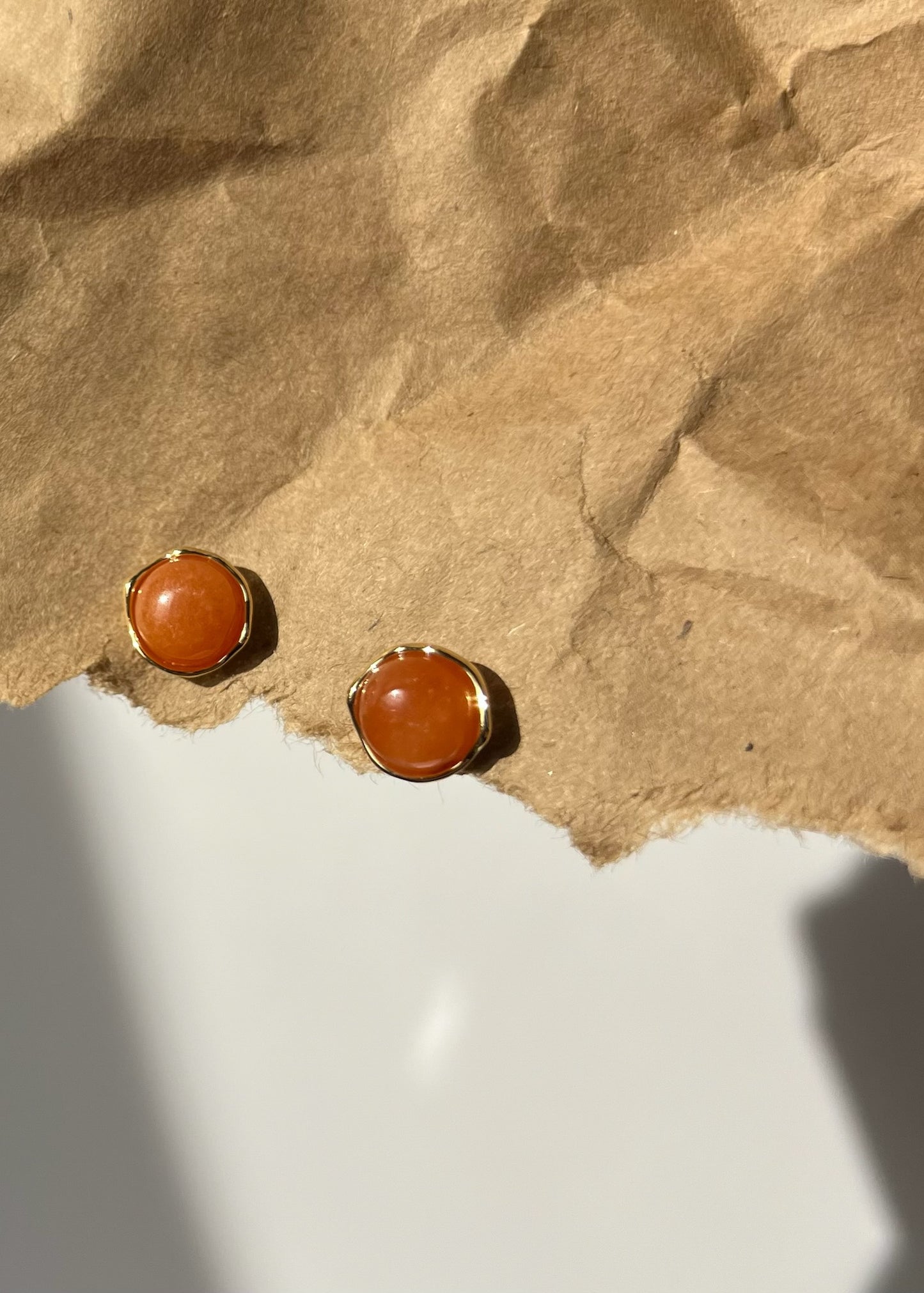 Pilgrim Sense Red Agate Stone Stud Earrings