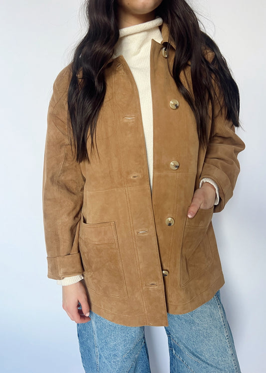 Free People Annalise Suede Jacket - Chestnut