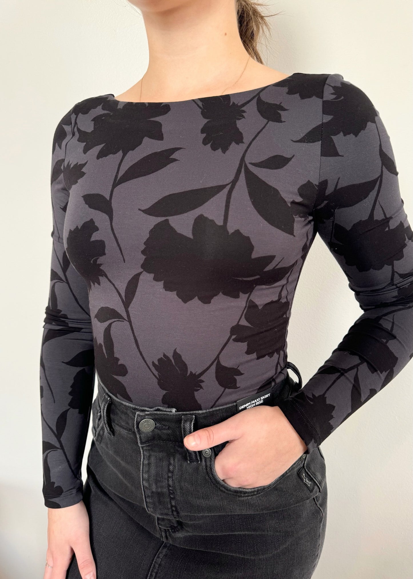 Z Supply Baela Bodysuit - FLORAL BLACK