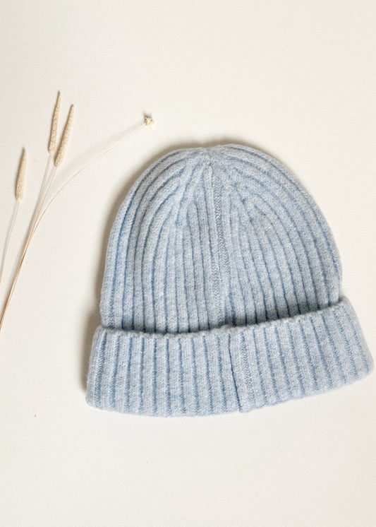 C'est Moi Ribbed Beanie Hat - LIGHT BLUE