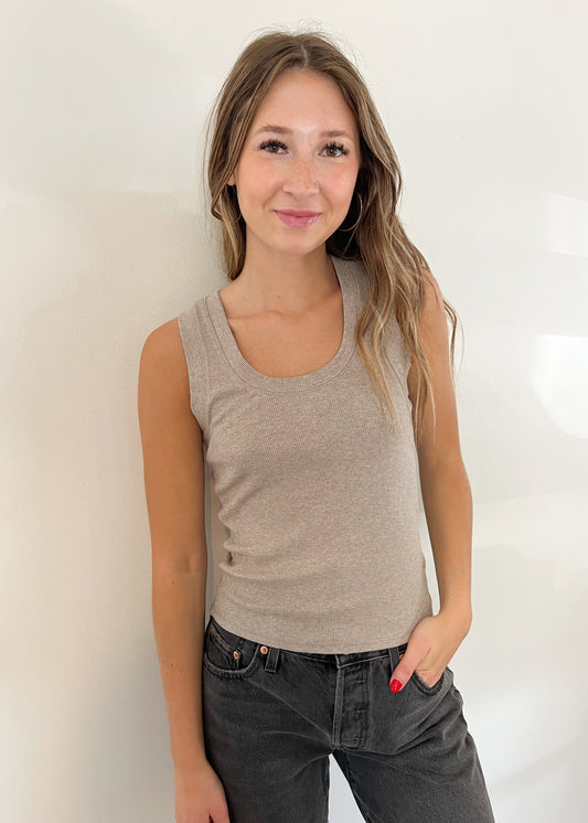Z Supply Sirena Rib Tank - HEATHER TAUPE