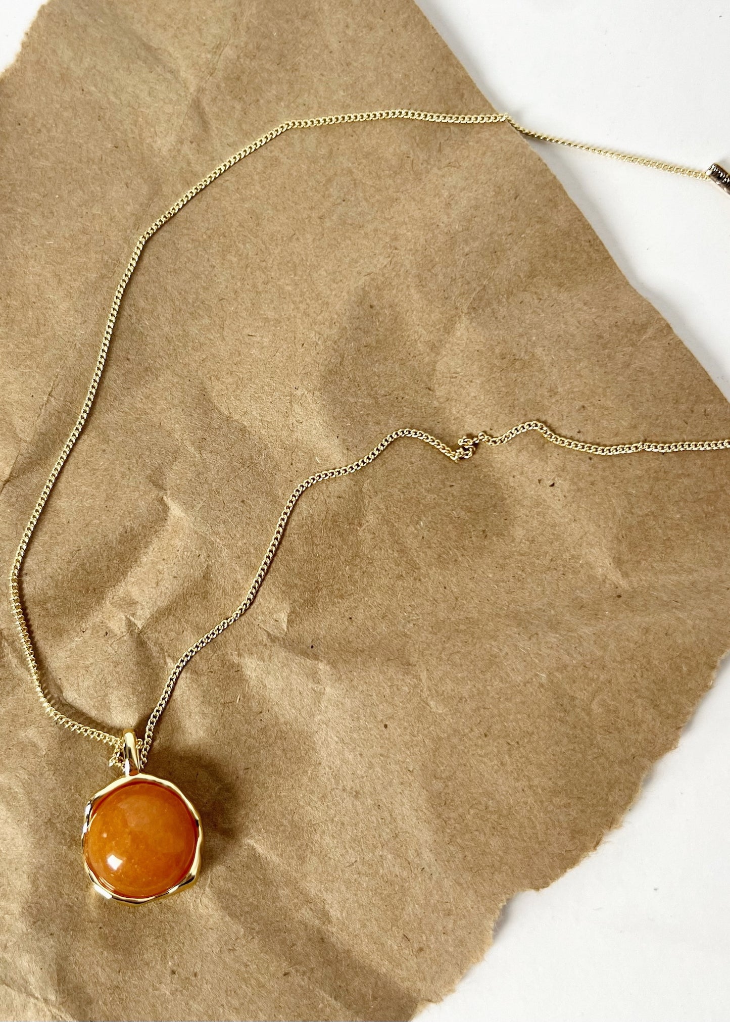 Pilgrim Sense Red Agate Stone Pendant Necklace