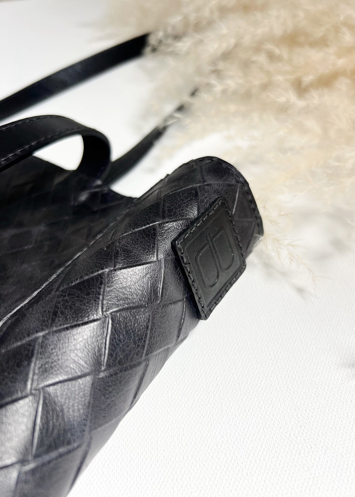 BRAVE Leather Giovana Tote - BLACK LARGE WEAVE