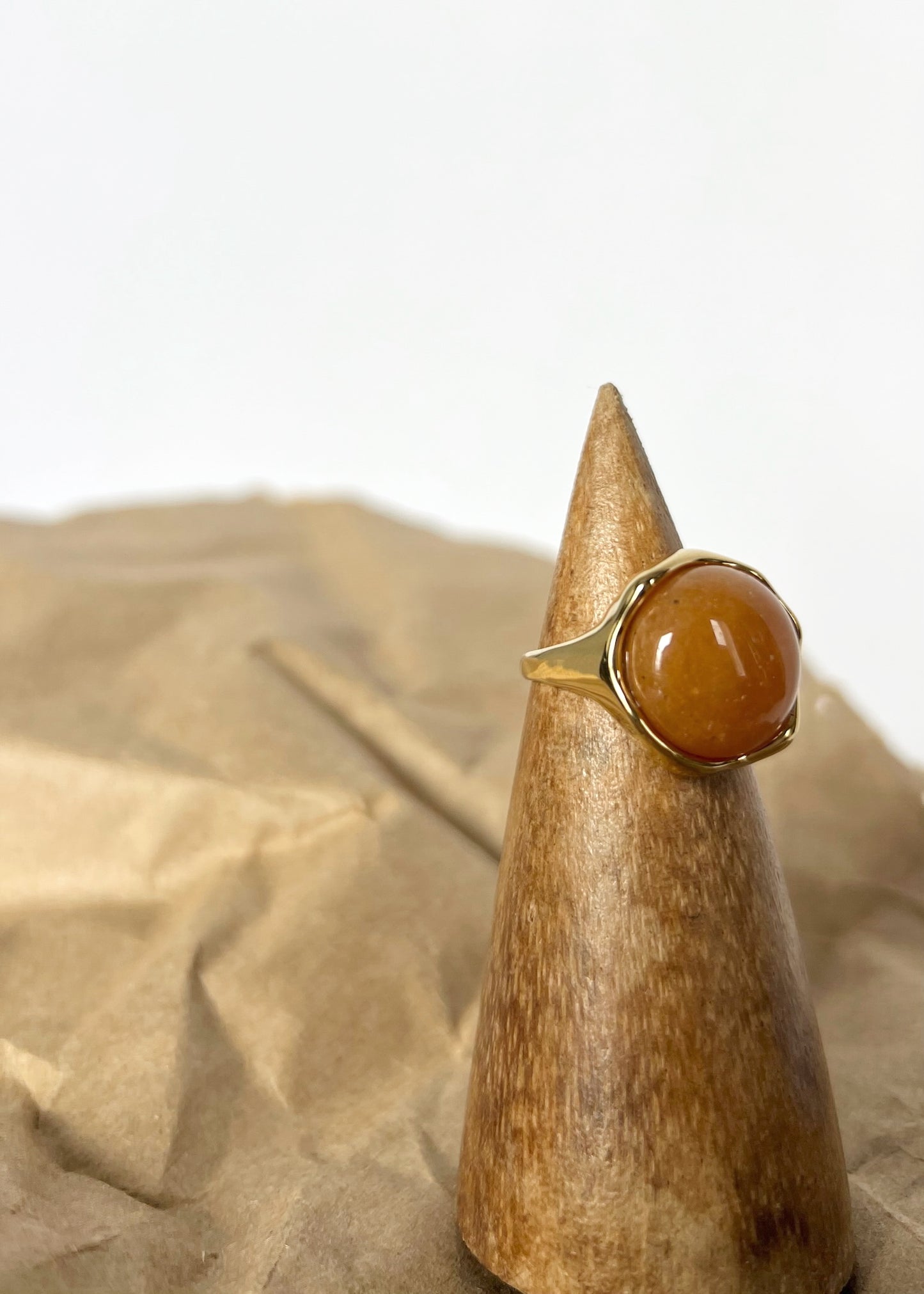 Pilgrim Sense Red Agate Stone Ring