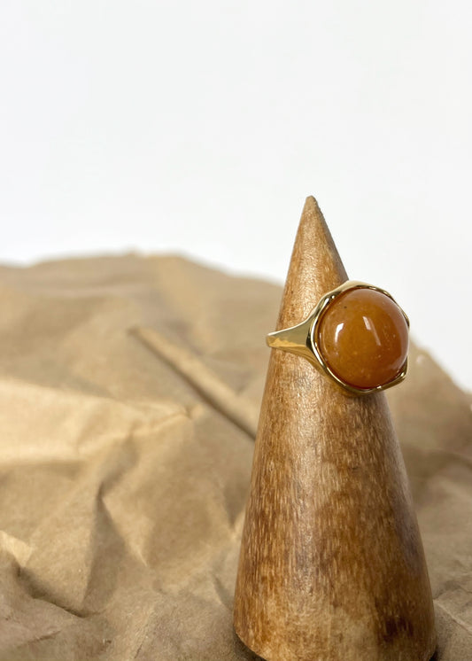 Pilgrim Sense Red Agate Stone Ring