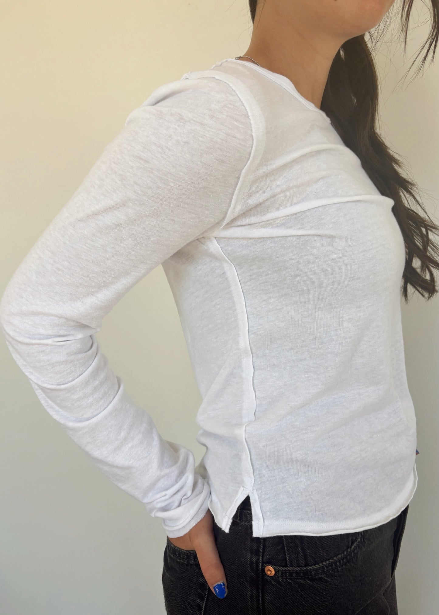 Free People Nova Longsleeve Tee - IVORY