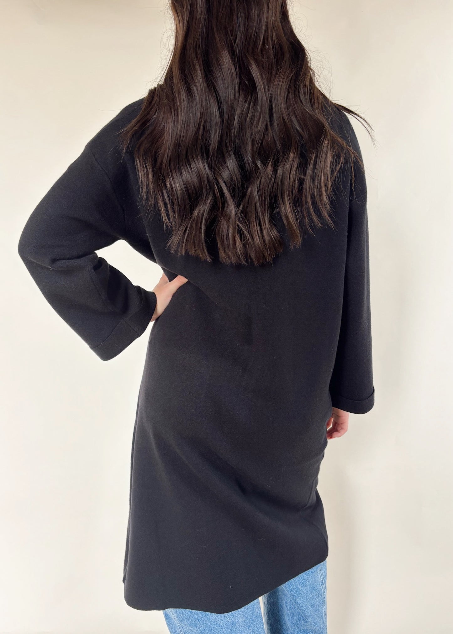 C'est Moi Knit Long Cardigan - BLACK