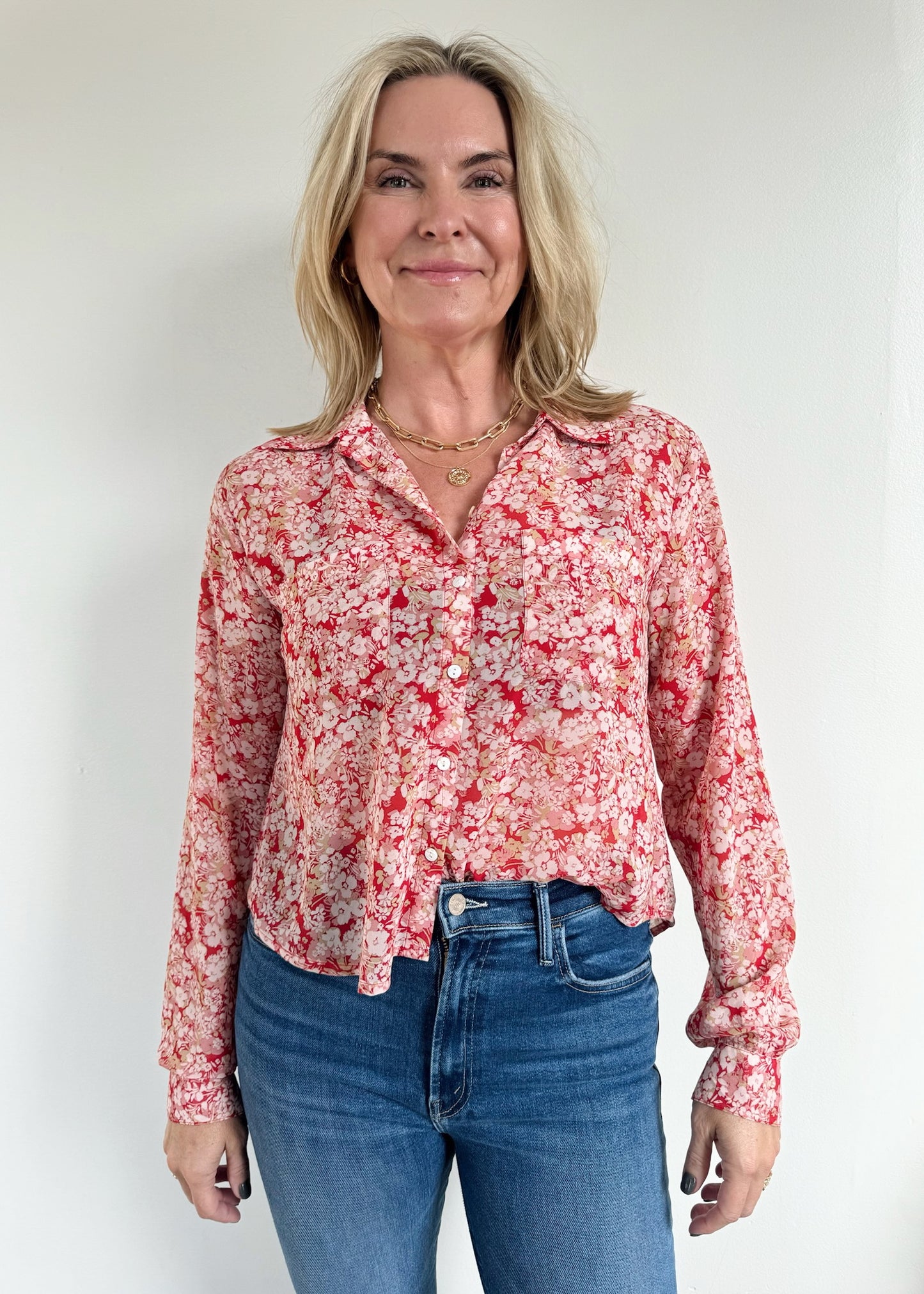 Z Supply Vivienne Floral Print Top