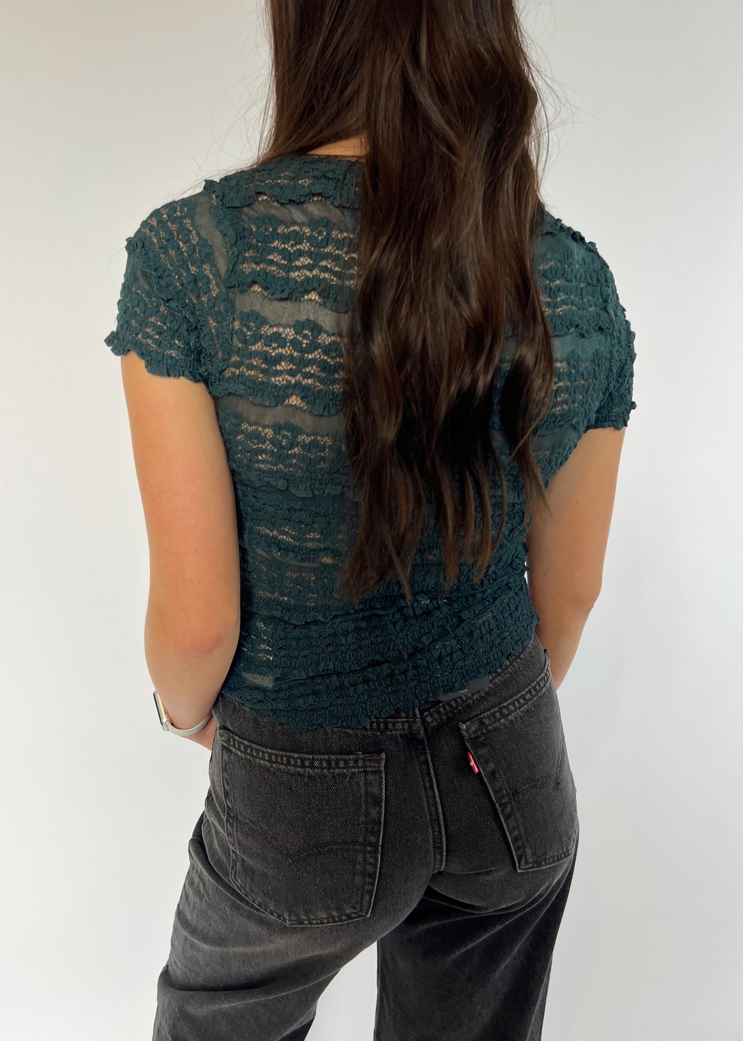 Free People Angelina Lace Tee - SEAMOSS