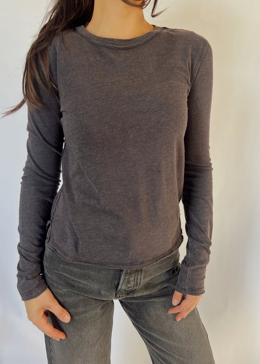 Free People Nova Longsleeve Tee - BLACK