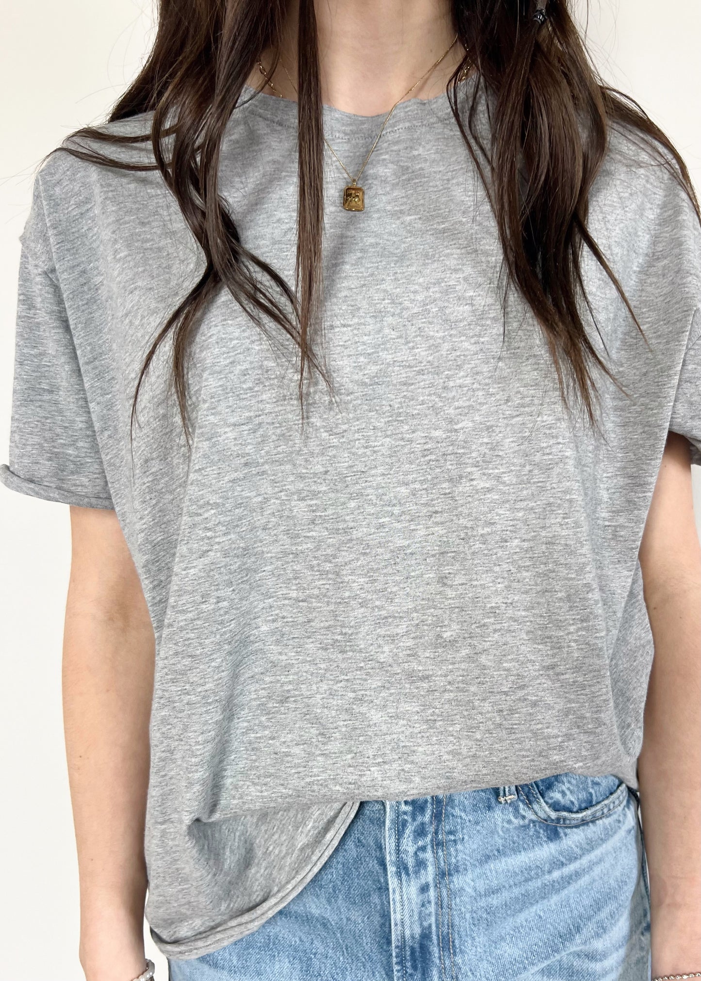 Free People Nina T-Shirt - HEATHER GREY