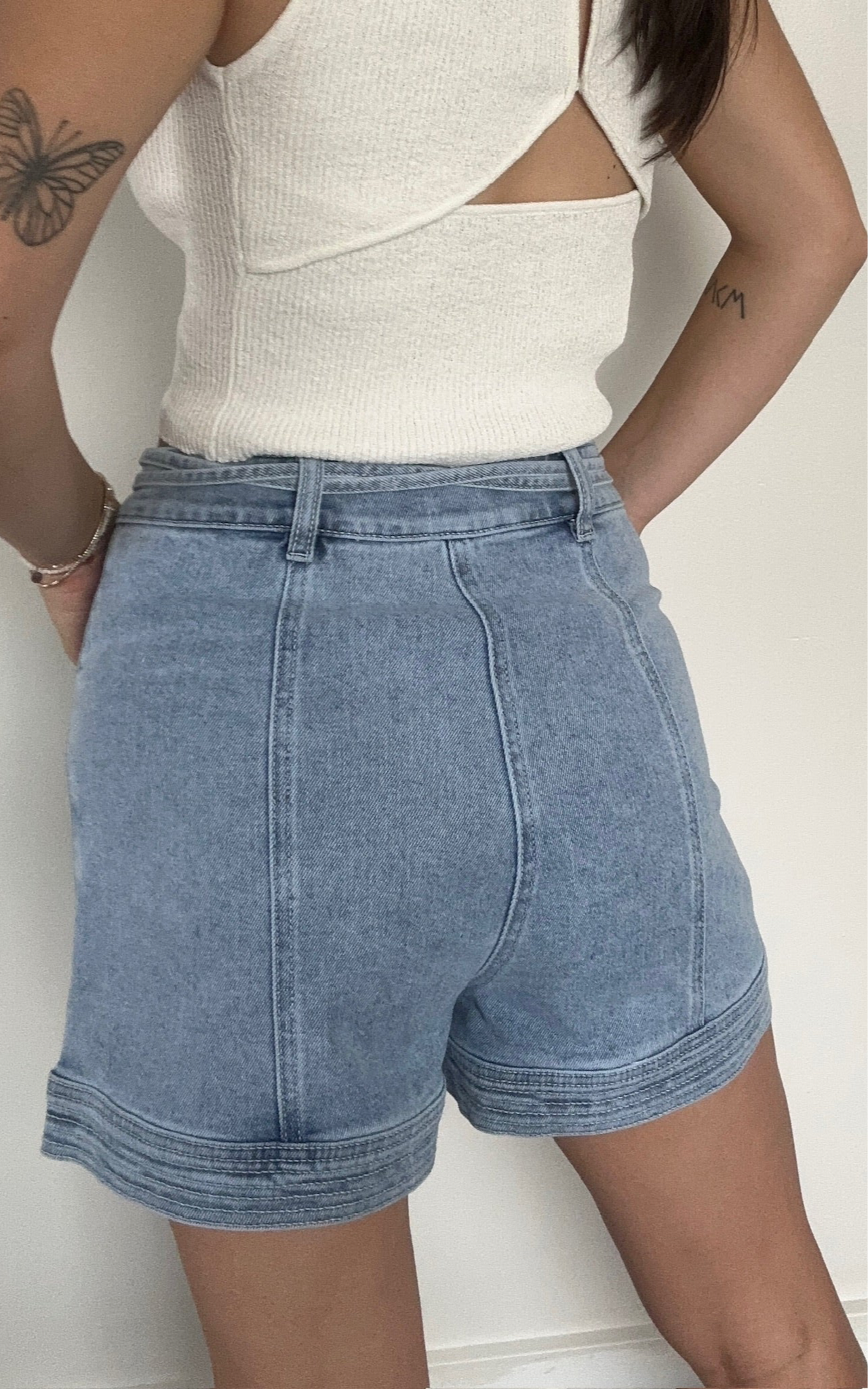 Mink Pink Oliver Denim Panel Short
