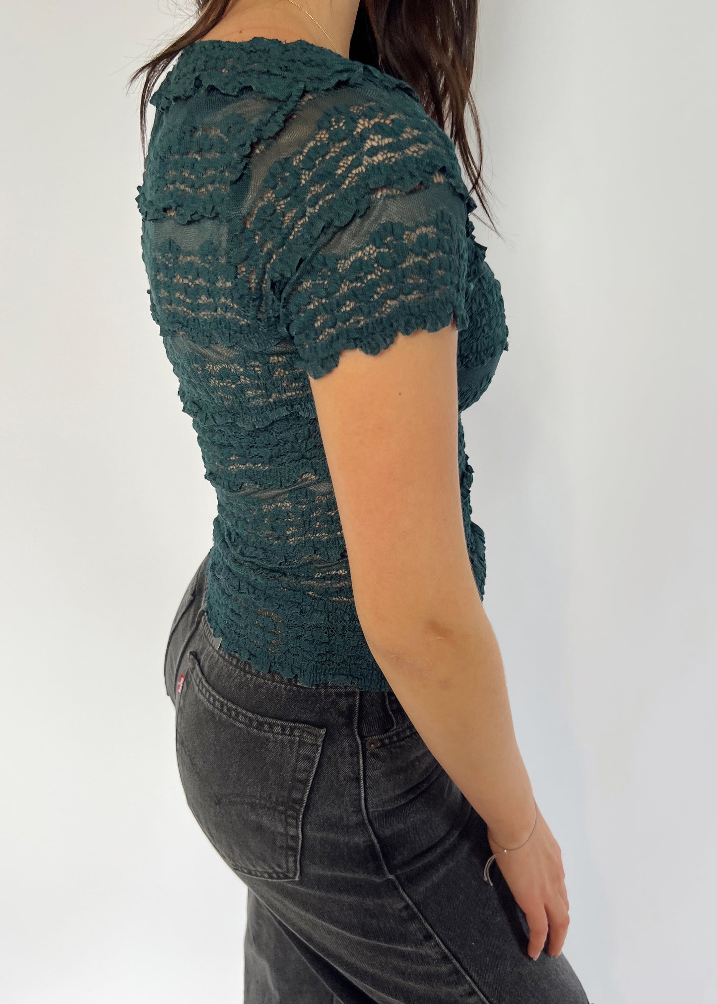 Free People Angelina Lace Tee - SEAMOSS