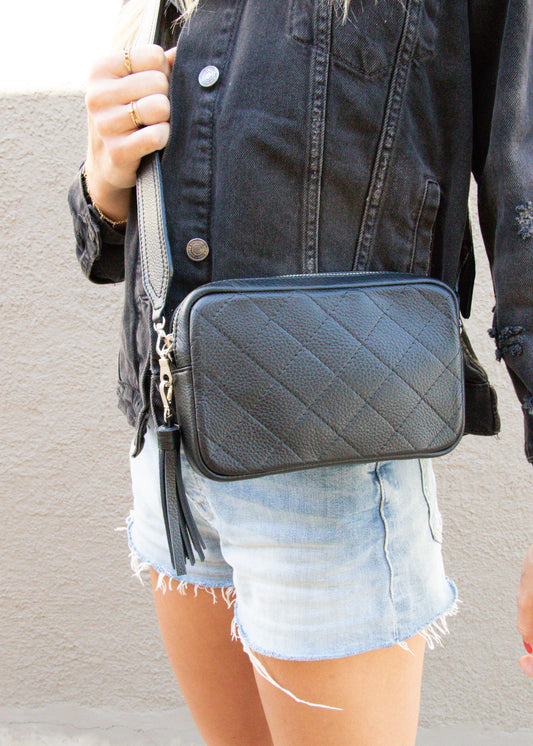 BRAVE Leather Vittoria Crossbody Bag - BLACK