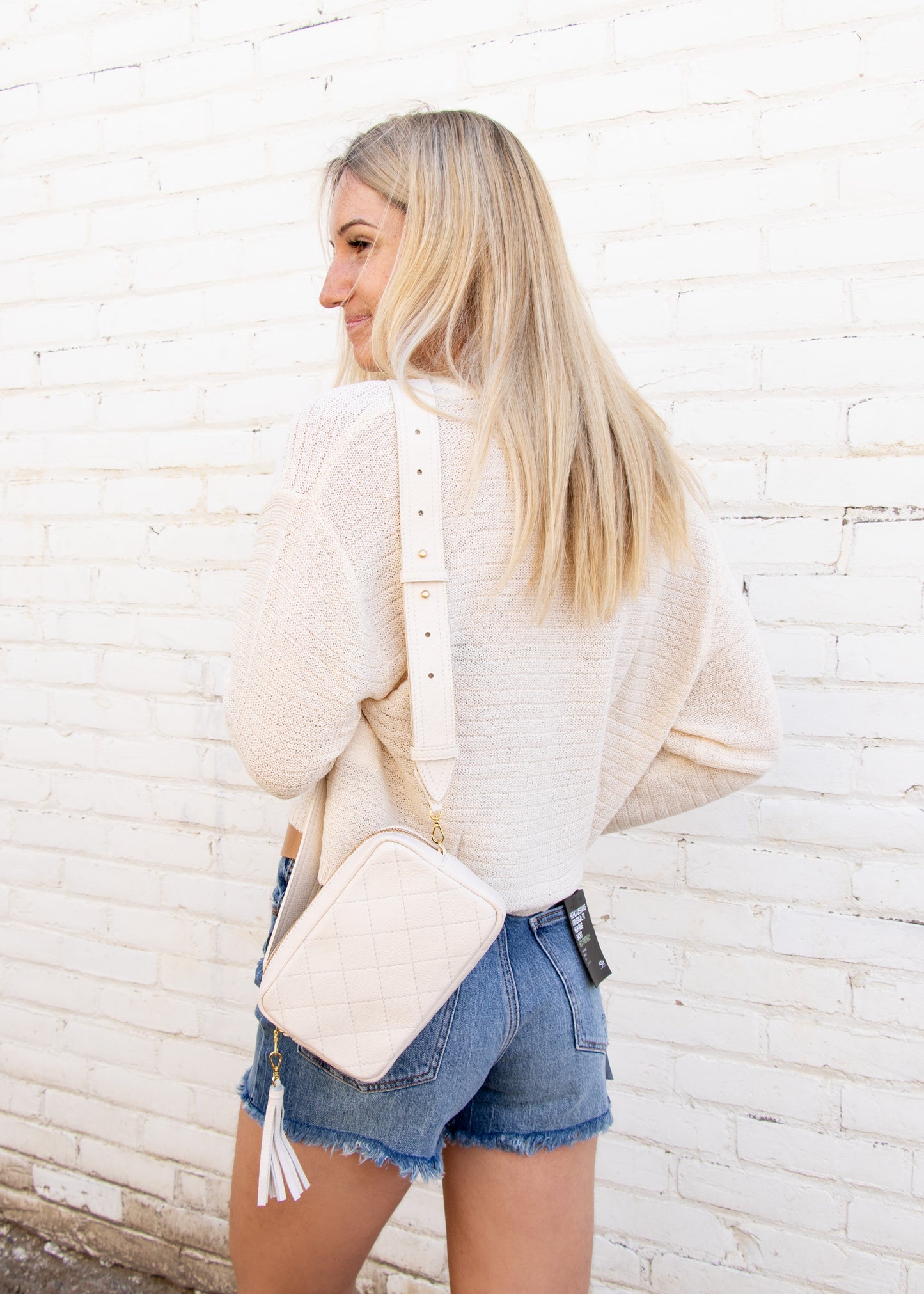 BRAVE Leather Vittoria Crossbody Bag - MARBLE NAPPA