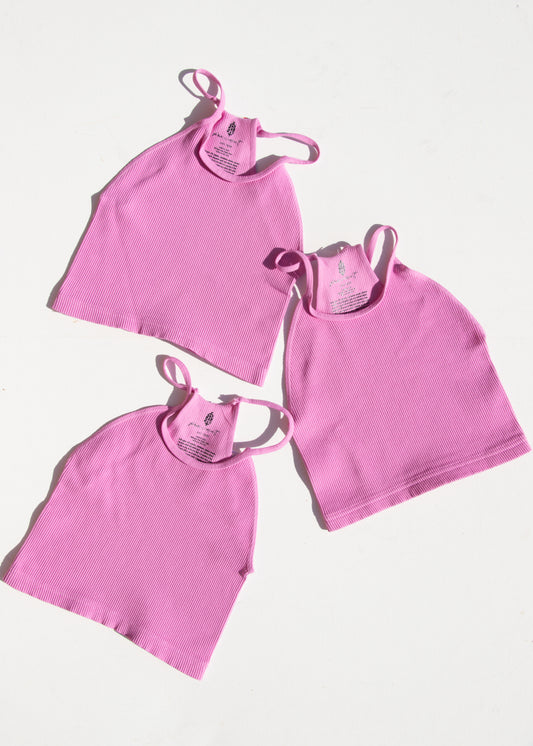 Free People Cropped Run Tank - RHODODENDRON