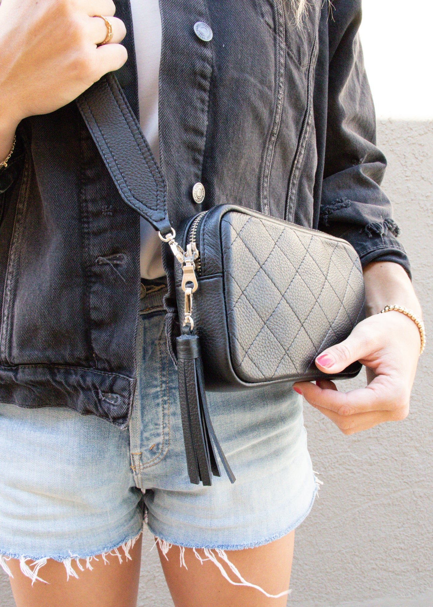 BRAVE Leather Vittoria Crossbody Bag - BLACK