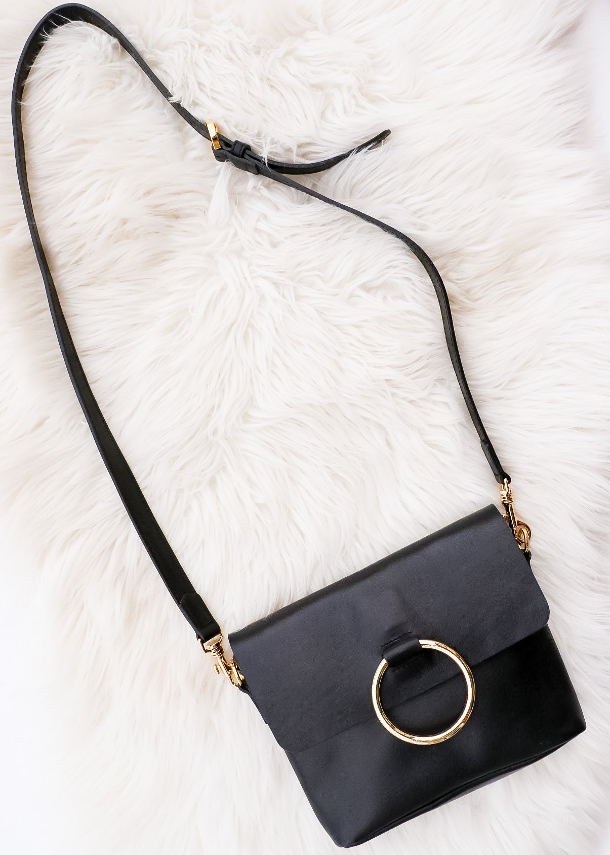 BRAVE Leather Mini Virtue Handbag - BLACK